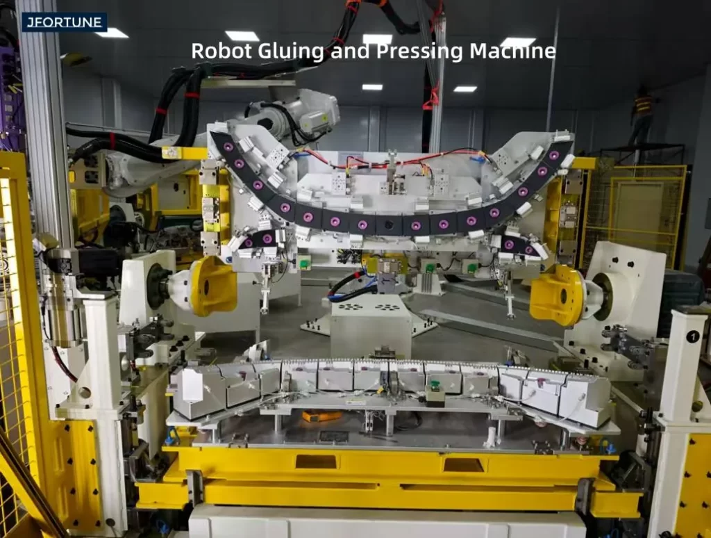 Robot gluing and pressing machine